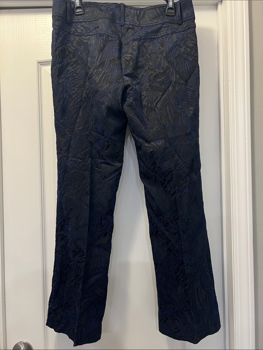 Cache Navy Textured Boot-Cut Pants - Picture 4 of 7